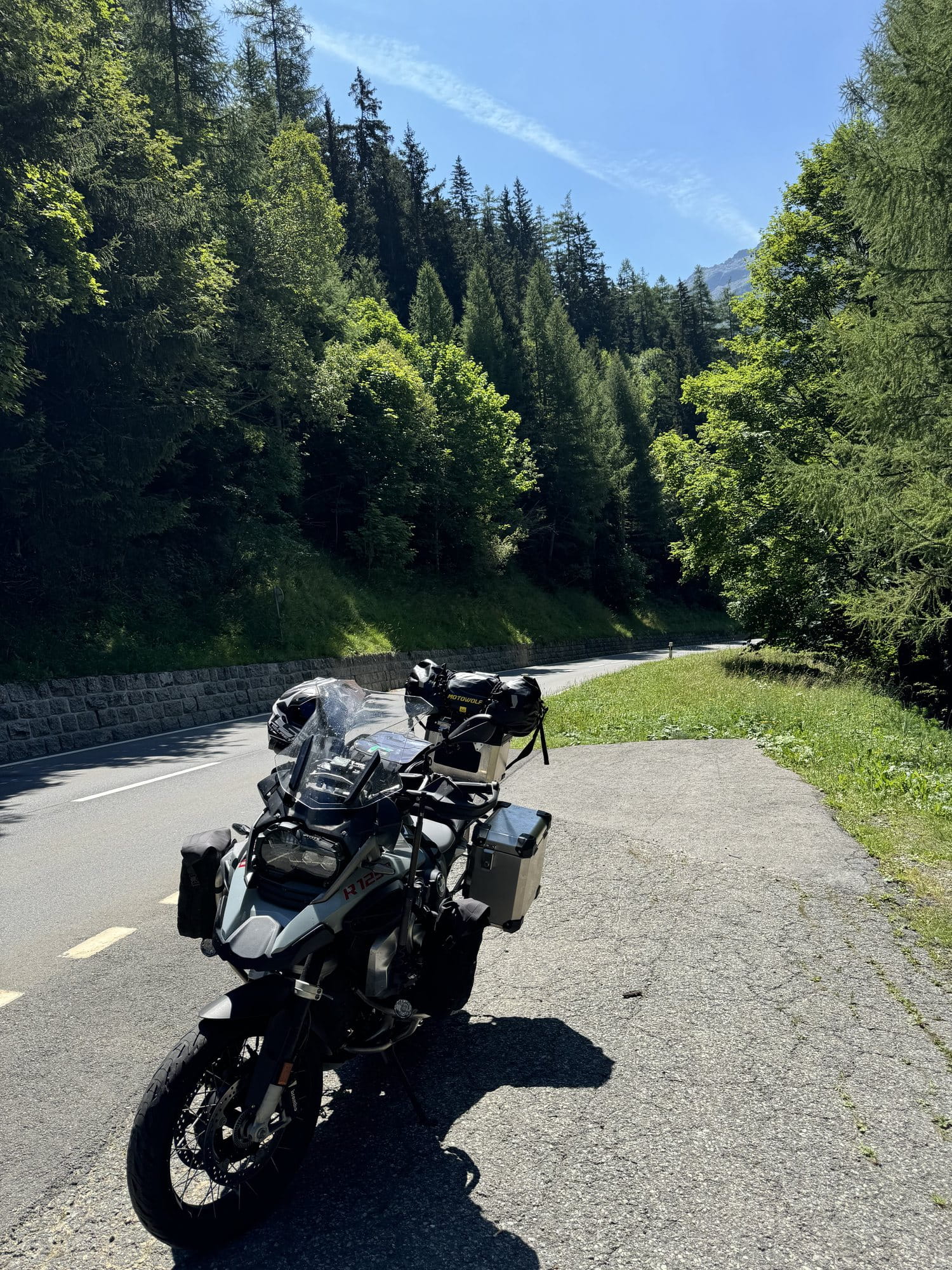 Alpine forest, mountain switchbacks